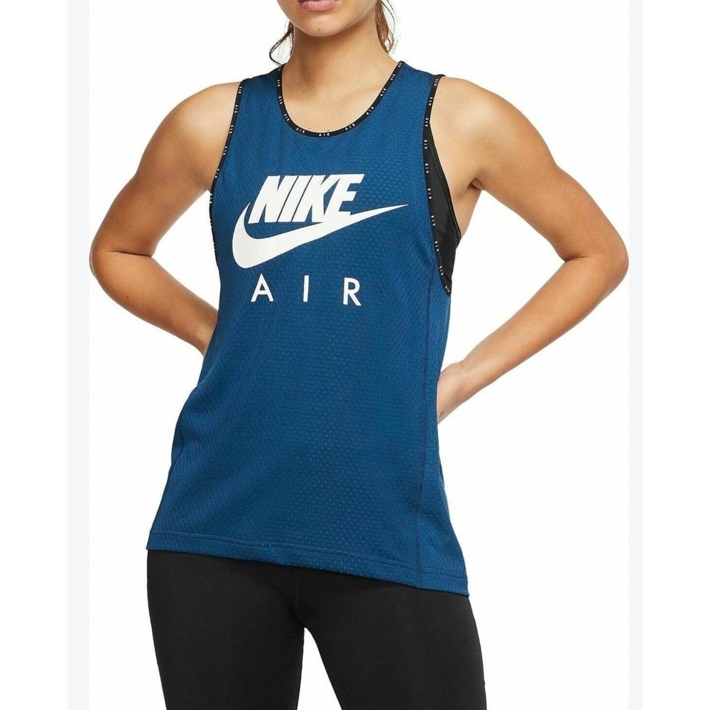 Nike Air Womens Dri-FIT Mesh Running Tank Top Blue CJ3110-492 xSmall